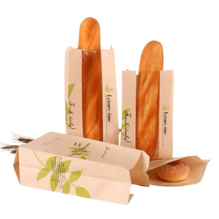 Baguette -Brot -Papiertüten mit Fenster