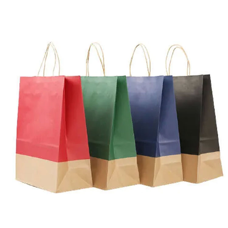 Farb -Recycling -Kraftpapier -Einkaufstaschen