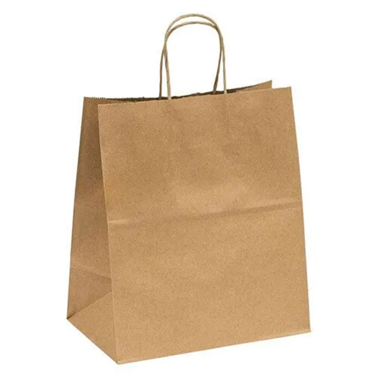 Kraftpapierbeutel mit verdrehtem Papiergriff